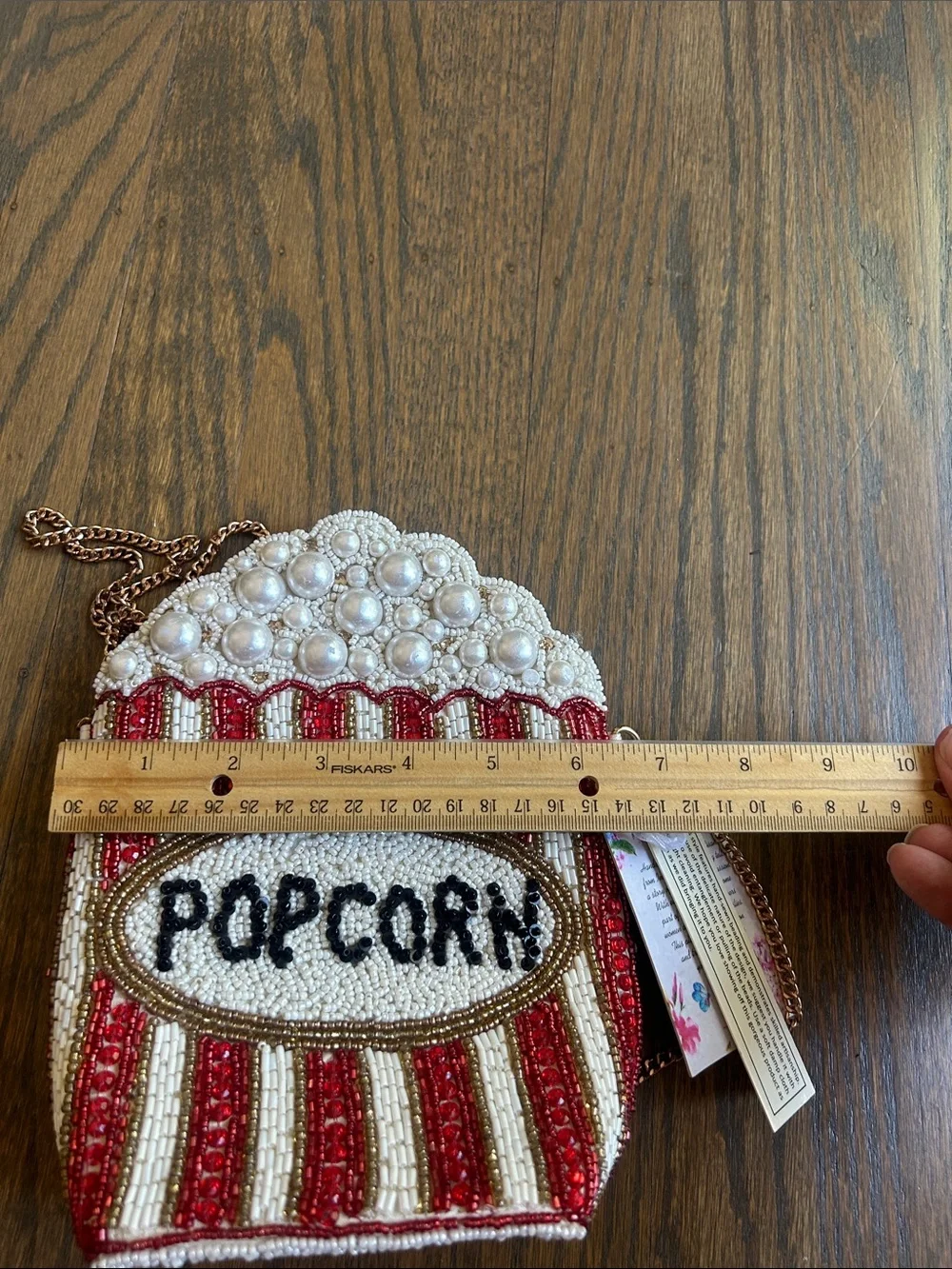 Popcorn Beaded Shoulder Bag - White & Red viral TikTok - Picture 6 of 6